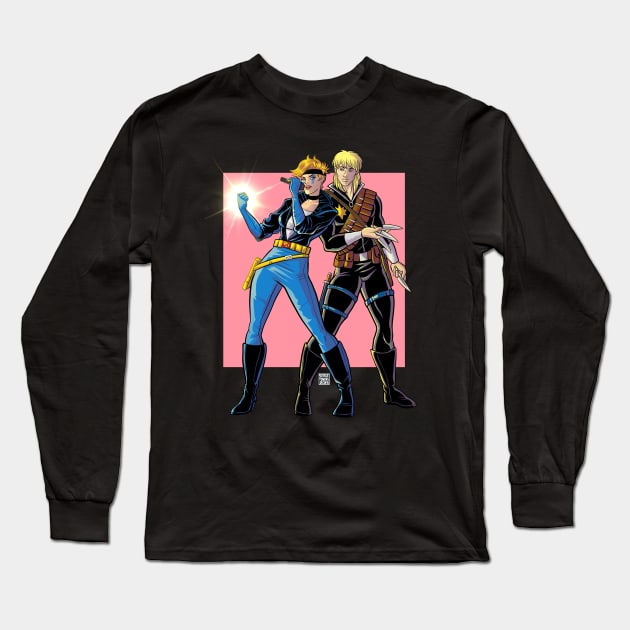 Longshot and Dazzler Long Sleeve T-Shirt by sergetowers80